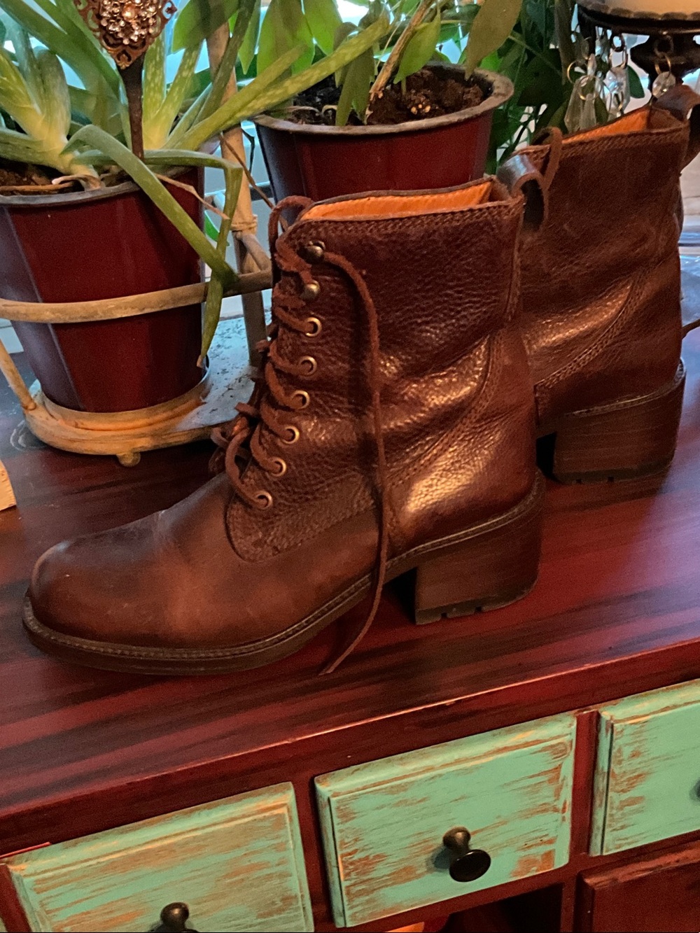 Cole Haan Dark Brown Leather Lace-Up Ankle Boots - Picture 4 of 8